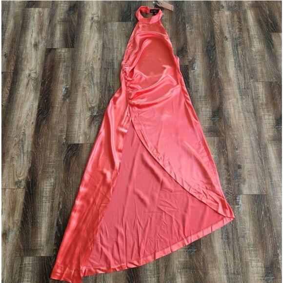 Retrofete Sabrina Dress Coral Size Medium Halter Open Back NWT Maxi Sleeveless - Picture 4 of 14